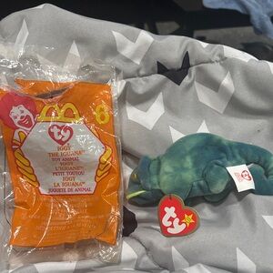 Ty Iggy the Iguana Plush - Vibrant Blue and Green